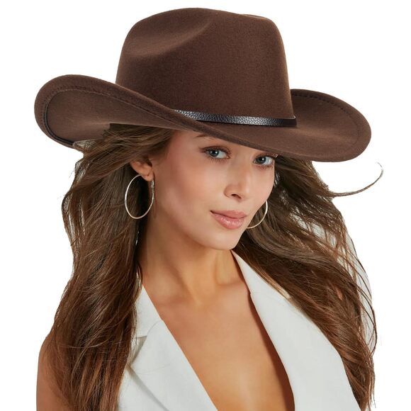 1622 Classic-western-cowboy-hat Wide-brim Felt-cowgirl-fedora-jazz-hat